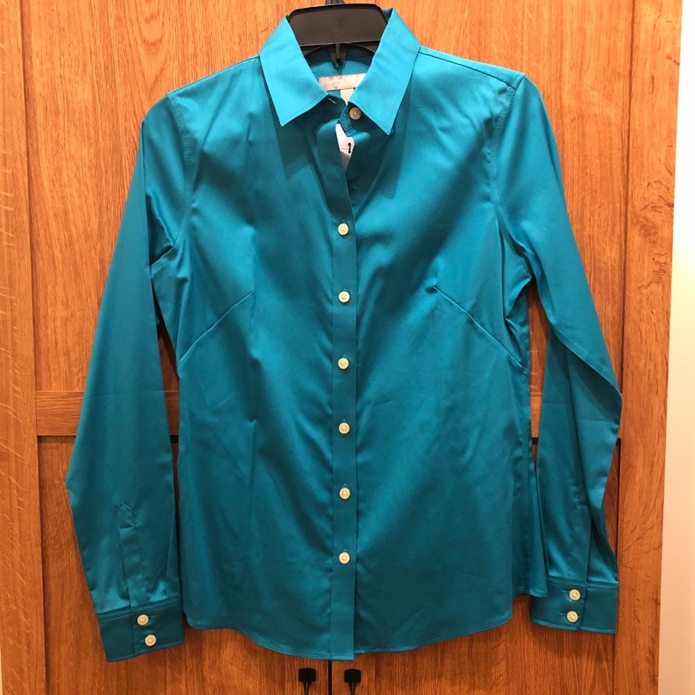 Banana Republic turquoise non-iron button down